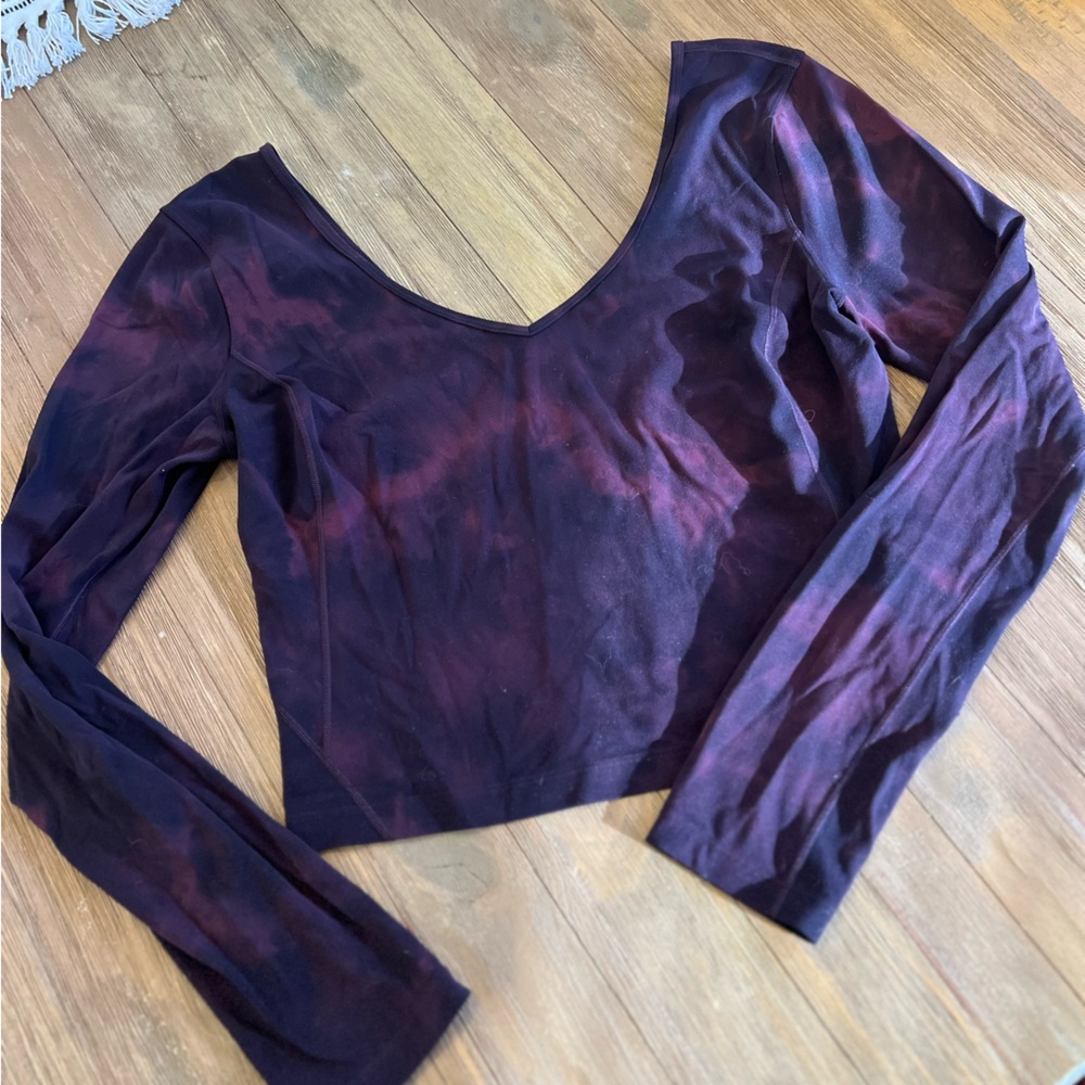 Purple Tie-Dye Long Sleeve Top